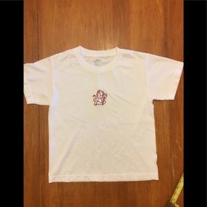 White cotton T with baby devil logo small